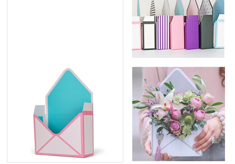 New Arrival Envelope Shape Florist Cardboard Box Valentine Flower