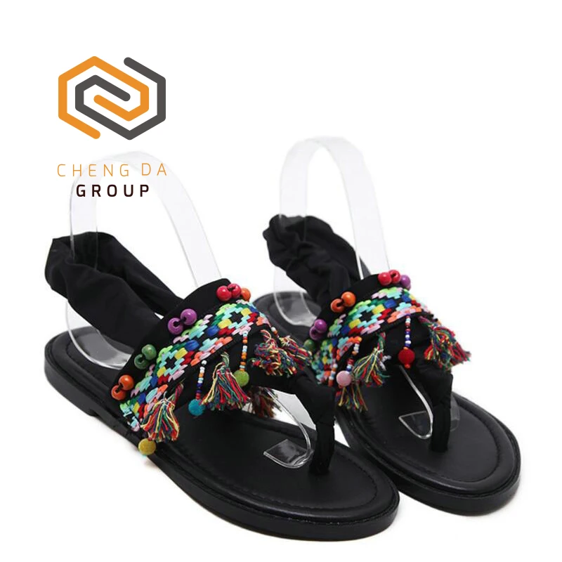 colorful beaded sandals
