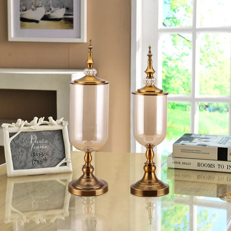 家庭室内装饰香槟色玻璃花瓶婚礼