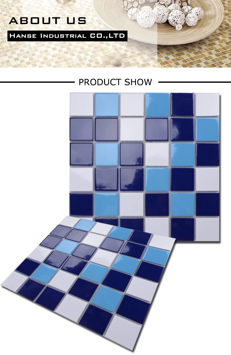 cheap decorative blue ceramic swimming pool tile for pool guangzhou