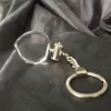 Heart shape LED crystal keychain gift glass keyring