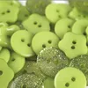 Green Color Round Plastic Buttons Two-hole Sewing Buttons
