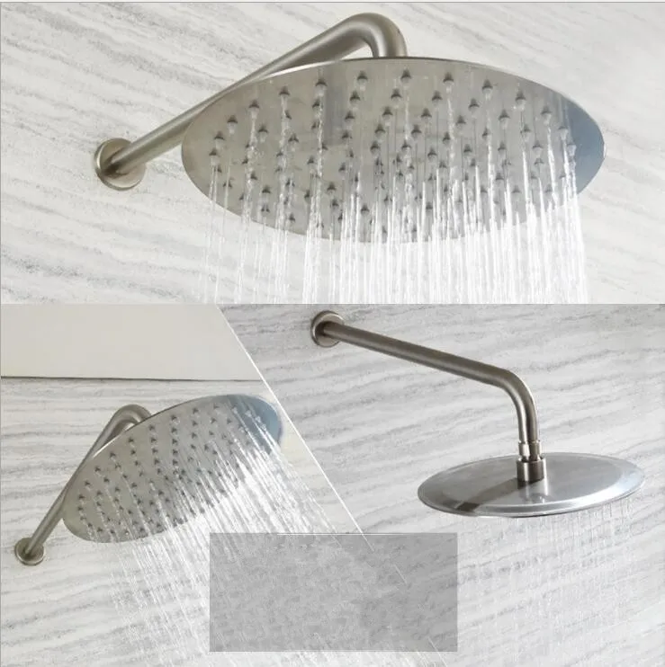 12 Inch Ultra Thin Stainless Steel Brushed Nickel Round Top Spray