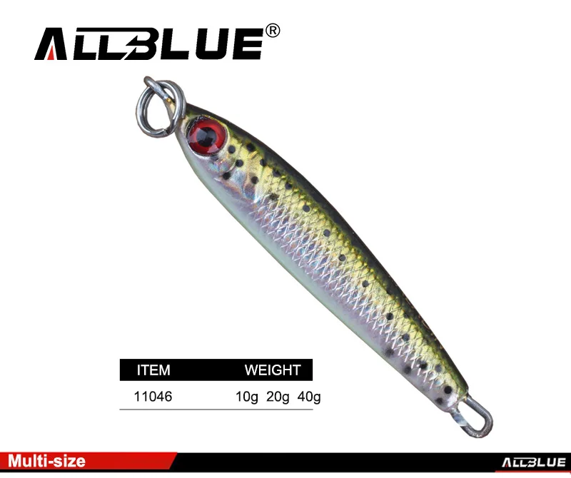Allblue High Quality Saltwater Vertical Jig Fishing Lure 10g 20g 40g