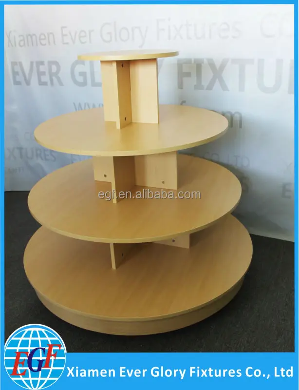 Commercial Wood Top Garments 4 Tiered Retail Display Round Table - Buy ...