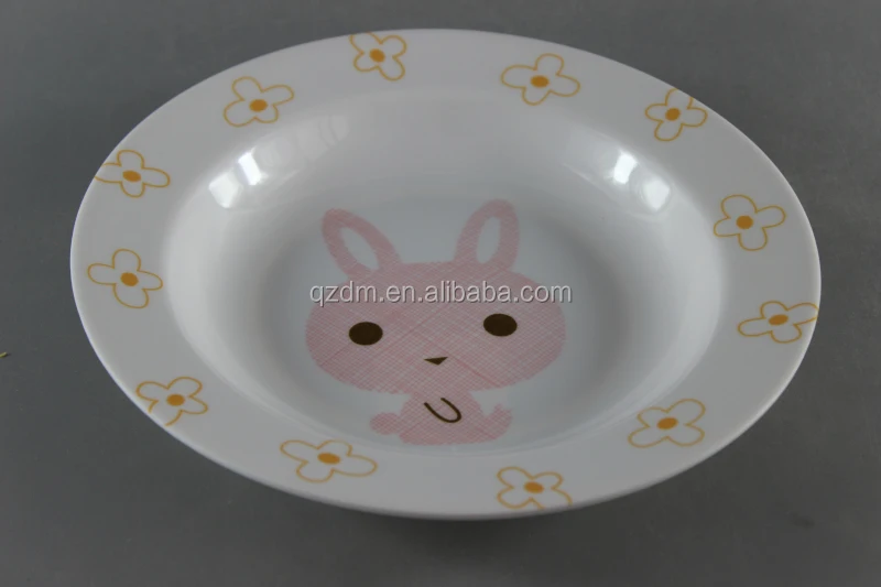 9inch Melamine Suop Plate Plastic Deep Serving Dishes for kids