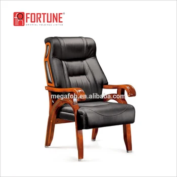Wooden Executive Chair Office Chairs Without Wheels Fohf 02