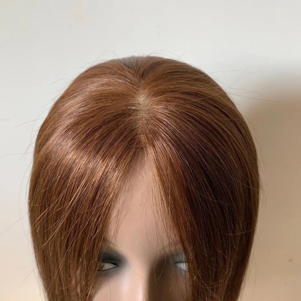 Medical Wig Silk Base Full Lace Front Wig 18inch Silky Straight Color 6