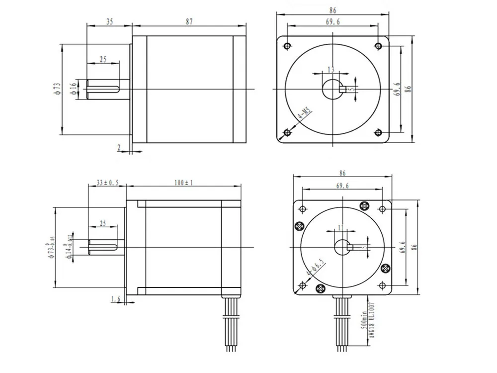 Nema 17 чертеж