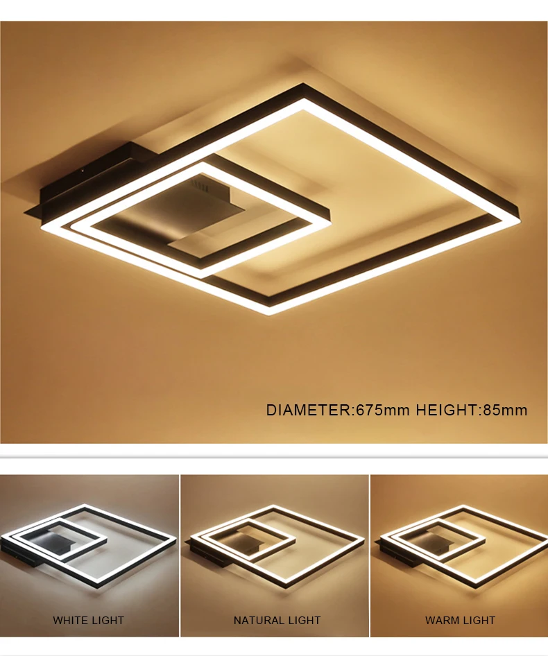 surface mount 110V 220V acrylic modern hanging square led ceiling light