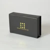 custom printed matt black logo gold foil magnetic cover credit card gift box packaging with foam insert