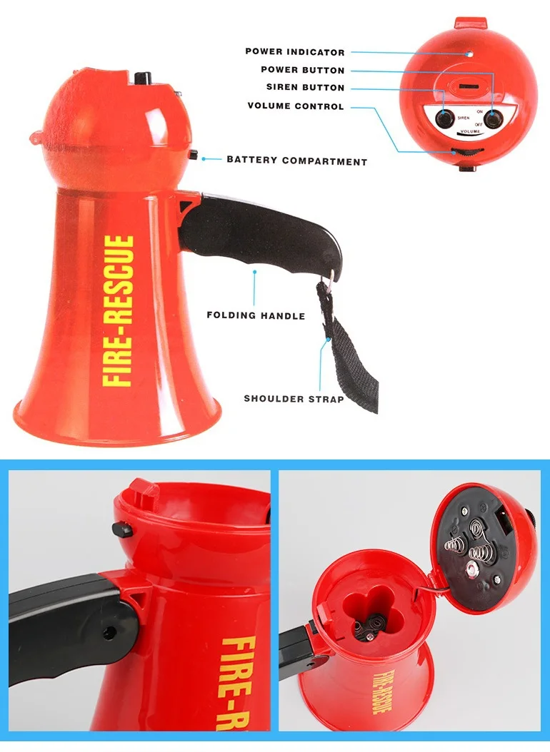 Fire rescue mini plastic toy megaphone for kids.jpg