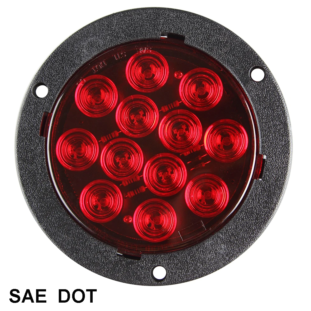 4 Inch Round Led Light Stop/tail/turn,Flange Mount Plain Flange Mount ...