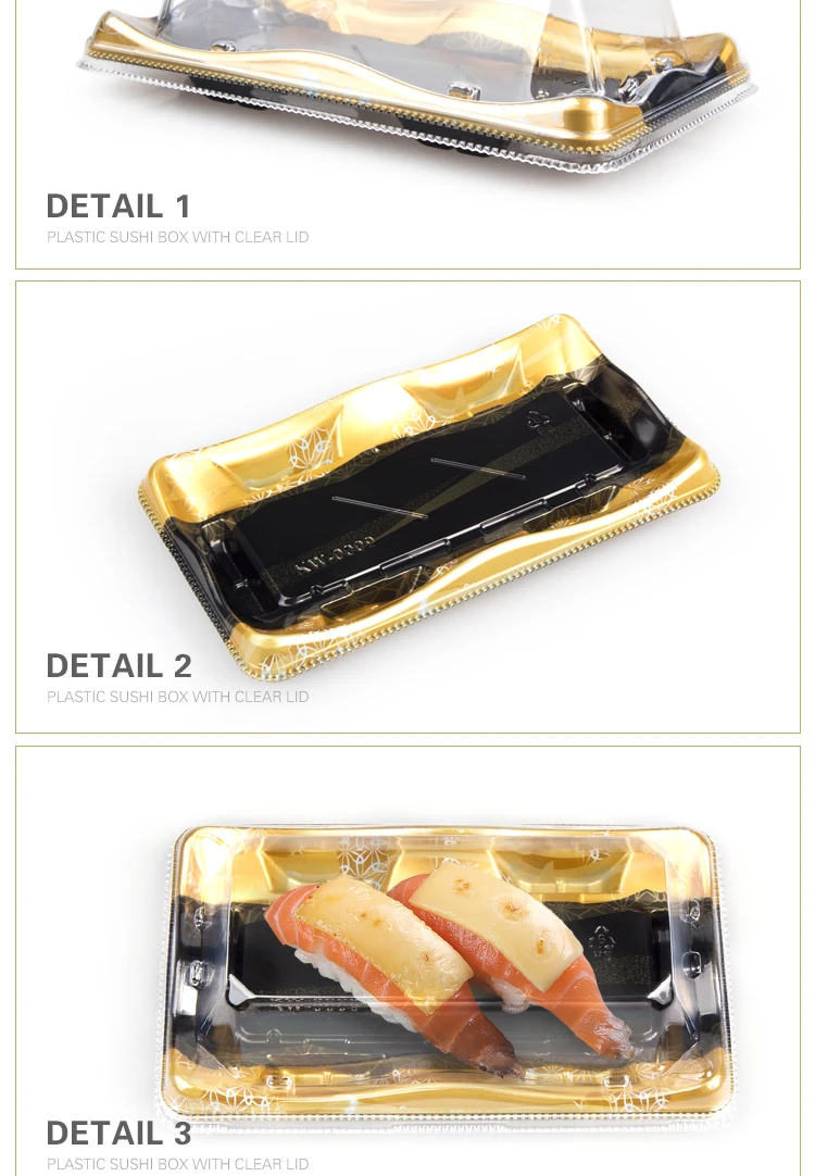 High quality PS square disposable japanese food sushi tray