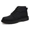 good quality new design cowhide upper material anti slip rubber soles winter fur boots for men