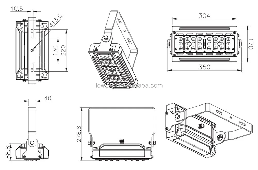 LED FLOOD LIGHT-30W 40W-size