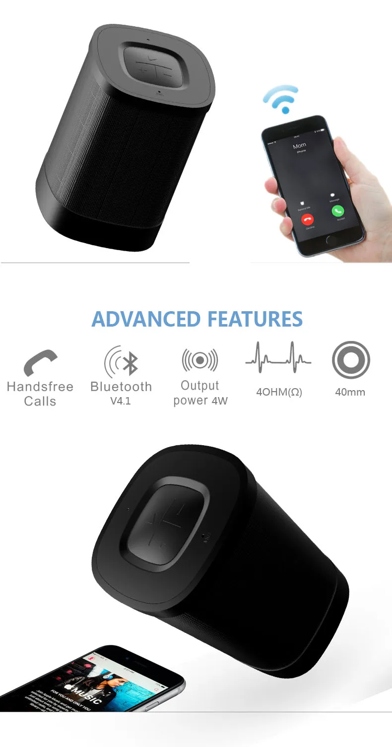 High Quality Portable Metal Mini Bluetooth Speaker Wireless Handsfree - ANKUX.COM