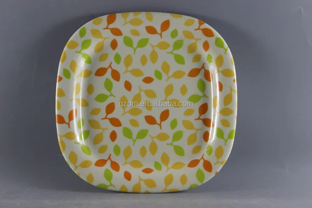 Square Shape Melamine Dinner Plate,Custom-Made Plastic Square Dish
