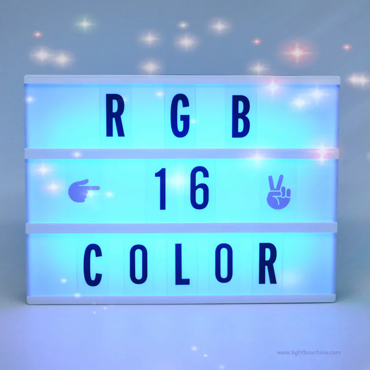 Rgb Color Night Lamp A4 Led Cinematic Lightbox With Letters Buy Led