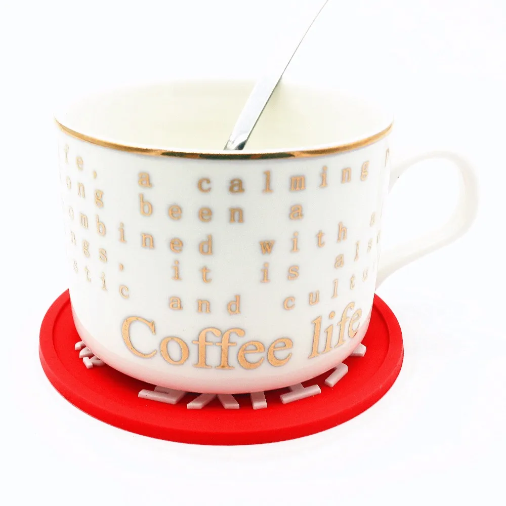 Custom Coaster 2d Embossed Logo Soft Pvc Rubber Beer Beverage Drink Cup