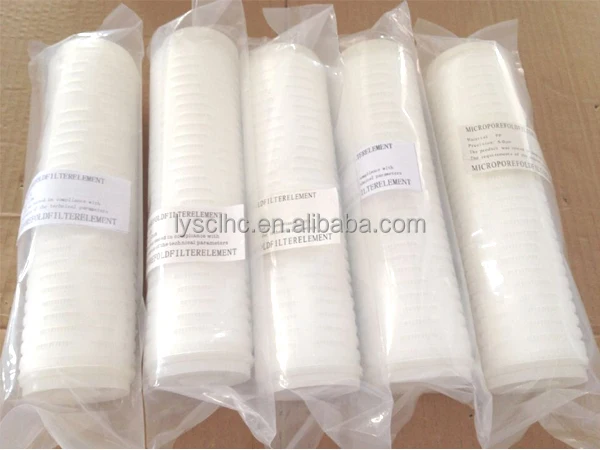 Pleated polypropylene PP membrane 0.1 micron water filter cartridge for clear beer filter
