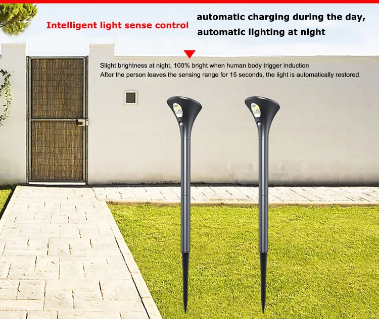 Outdoor IP65 ABS motion sensor solar lights solar path lights solar pathway lights