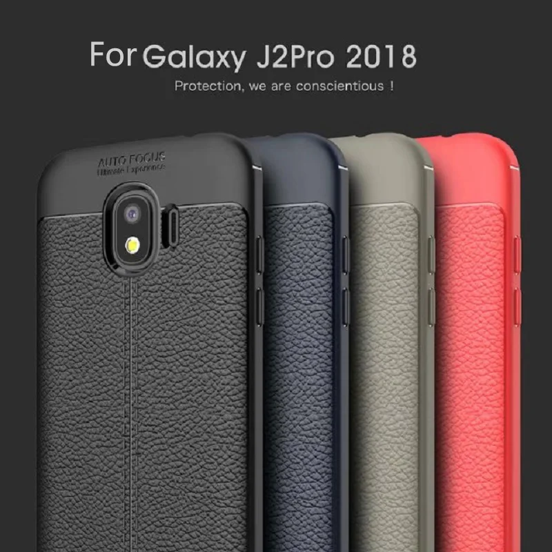 Litchi pattern Soft Tpu case for Samsung galaxy J2 Pro 2018 Cover
