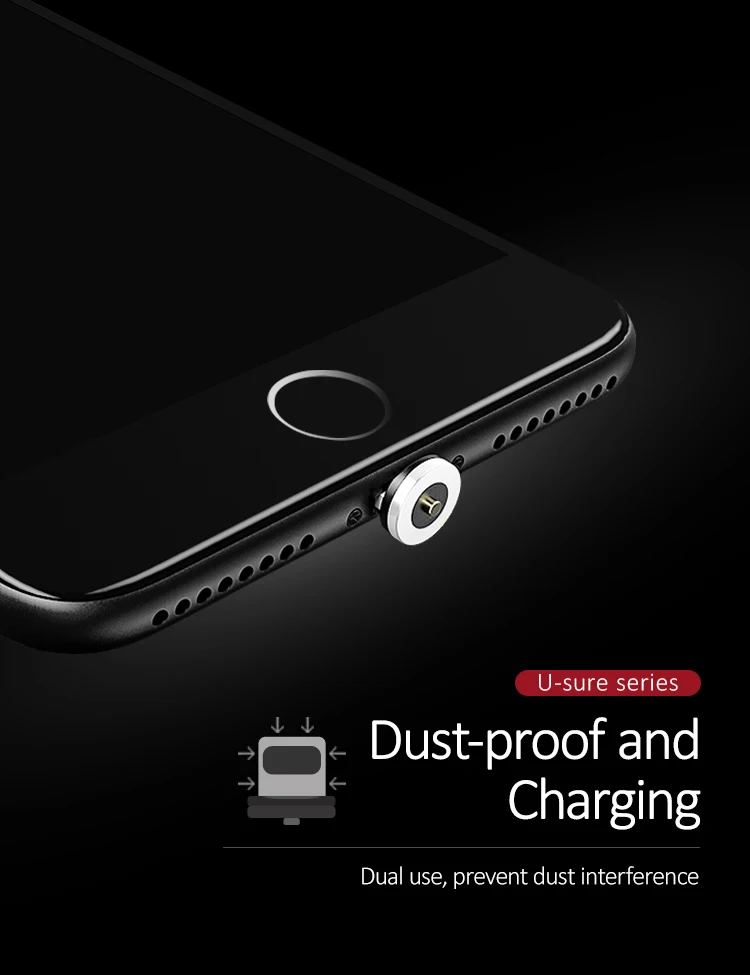 USAMS SJ292 Nylon Braided 2.1A fast charge Magnetic USB data transfer cable for iPhone