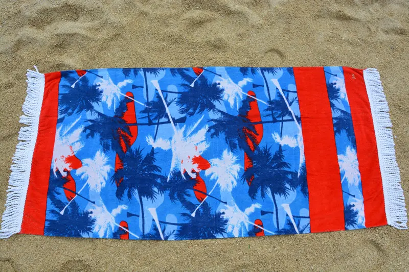 100 Cotton Reactive Printed Beach Towel Custom Made Beach Towel For