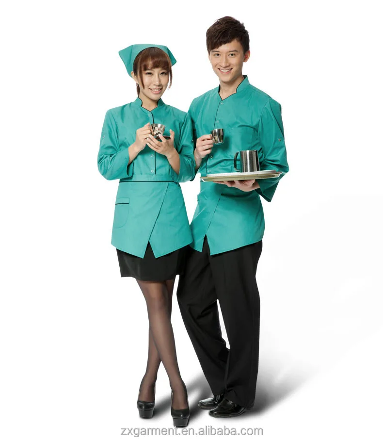 2017 Zx Fast Food Restaurant Polyester Cotton Work Uniforms For Waiters