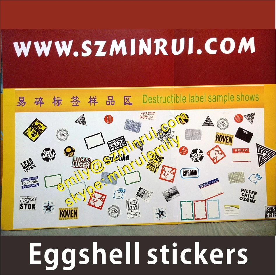 Custom Printed Eggshell Graffiti Stickers,Destructible Breakable Vinyl