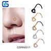Hollow stainless steel heart shape nose rings indian style nose studs piercing body jewelry