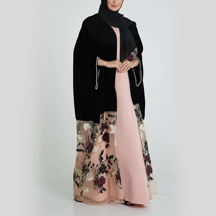 2020 美丽的独家传统穆斯林服饰年轻女孩伊斯兰服装适度打开 abaya