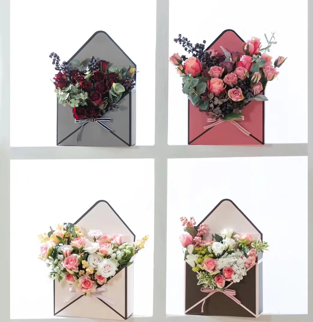 New Arrival Envelope Shape Florist Cardboard Box Valentine Flower