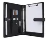 Custom Executive business faux leather folding document file folder 3 ring binder customise your logo