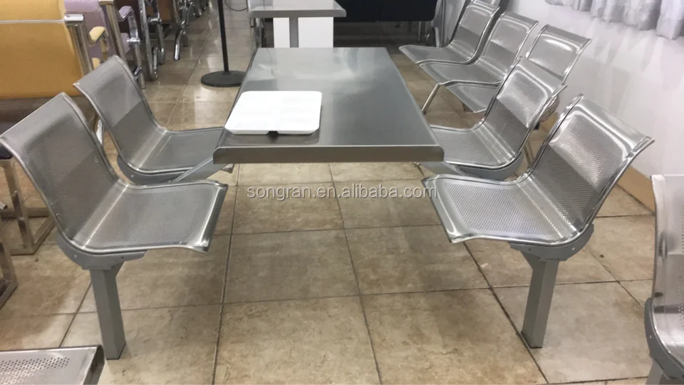 Canteen Stainless Steel Table And Chairs Dinning Sets Dinning Furniture