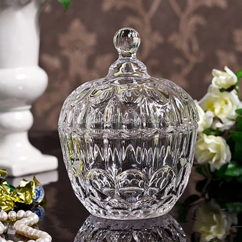 Crystal Glass Sugar Bowl Candy Jar With Glass Lid Buy Decorative