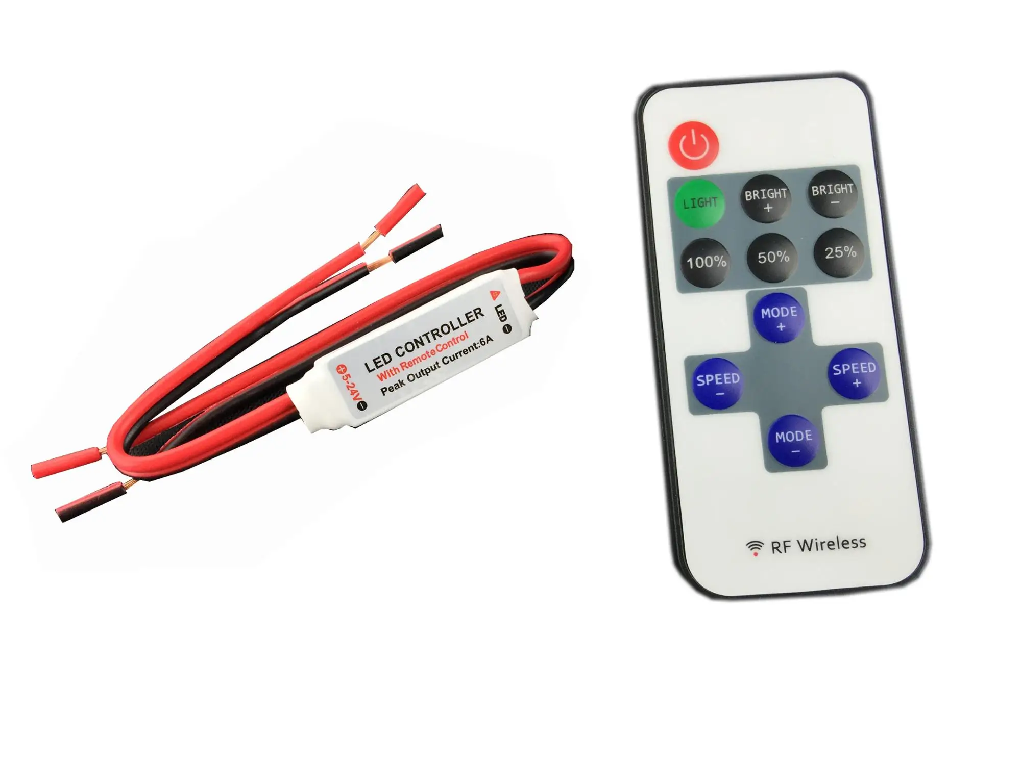 Good Quality 5v 12v 24v 12a Mini Led Controller Dimmer 11key Wireless ...