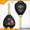 Remote Uncut Black Flip Key Shell Without Battery Key Cover Case With Car Logo For Toyota