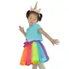 kids unicorn headband with TUTU rainbow skirt for unicorn party supplies