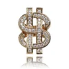 New Style Hiphop Men's Ring 18k Gold Plated Iced Out AAA CZ Bling Bling USD Dollar Sign Ring Jewelry Wholesale