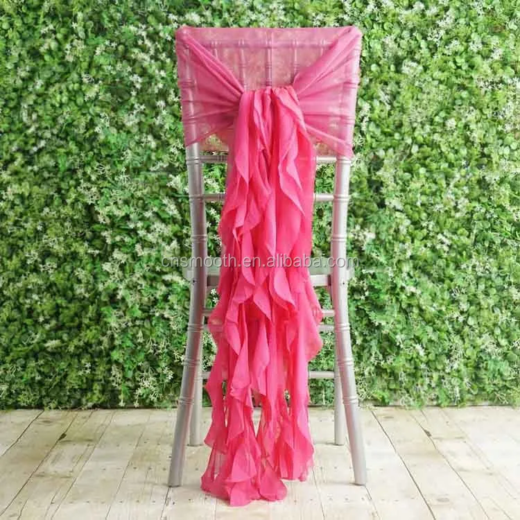 5PCS Luxury Chiffon Chair Wrap Hoods Cover with Ruffles Wedding Party Events 