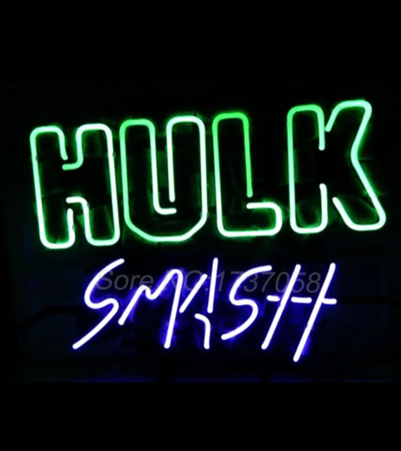 2015 New Marvel Green Hulk Smash neon sign lighting 16"x
