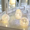 Soft, romantic and ever so shabby chic white crochet lace ball fairy led battery operated string light 3aa for home decorating