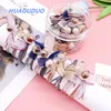 2019 korean girl hair accessories 10pcs/set lace knot pearl headband fashion fabric thin hairbands with bows