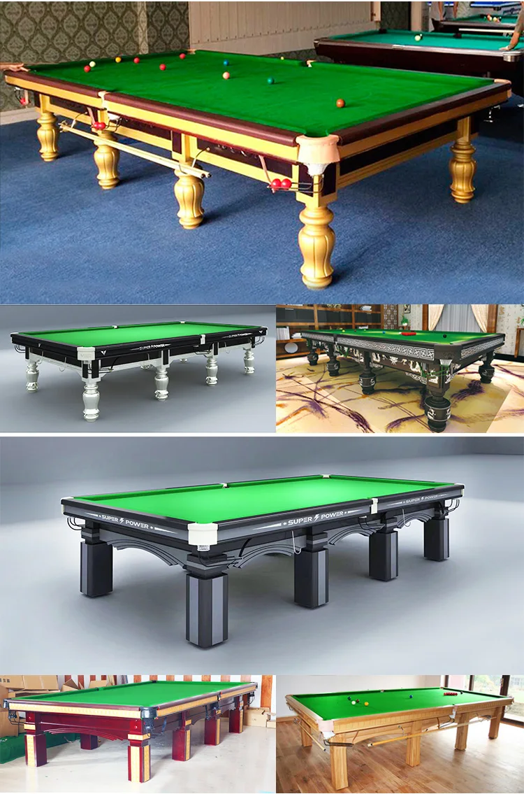 Popular English Style 12 Ft International Standard Snooker Table Manufacturer With Solid Wood