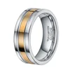 New custom tungsten carbide ring,middle gold plated personalized men wedding ring