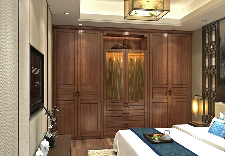 Manufacture luxury solid wood bedroom particle board wardrobe
