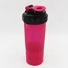 Bpa free plastic gym protein toofeel water bottle, PP mixer bottle with carabiner