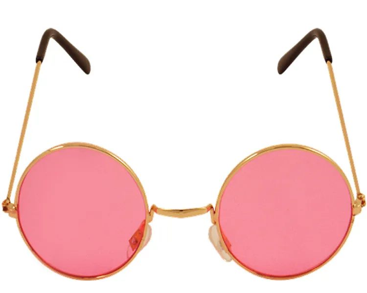 Round Sun Glasses Shades Blue Lenses Lennon Ozzy 60 70s Hippy Hippie Fancy Dress
